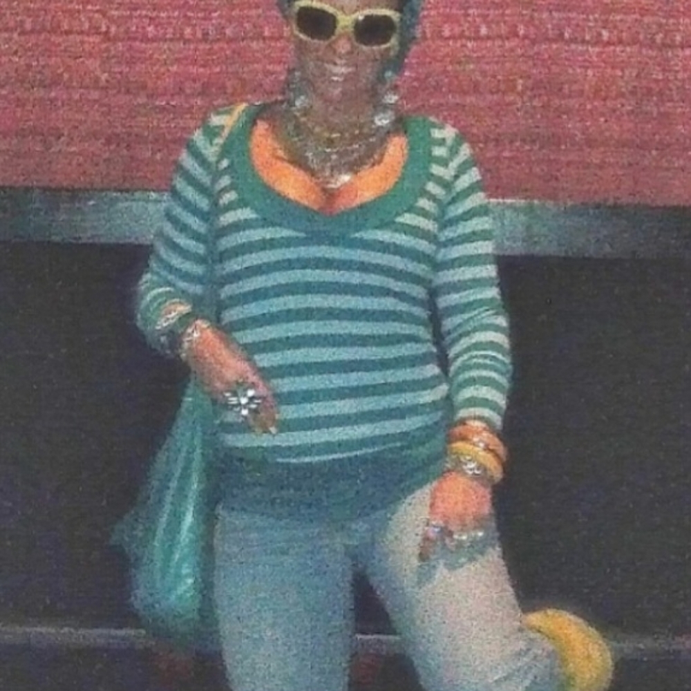 Guess Greenish Blue Striped Vneck Top